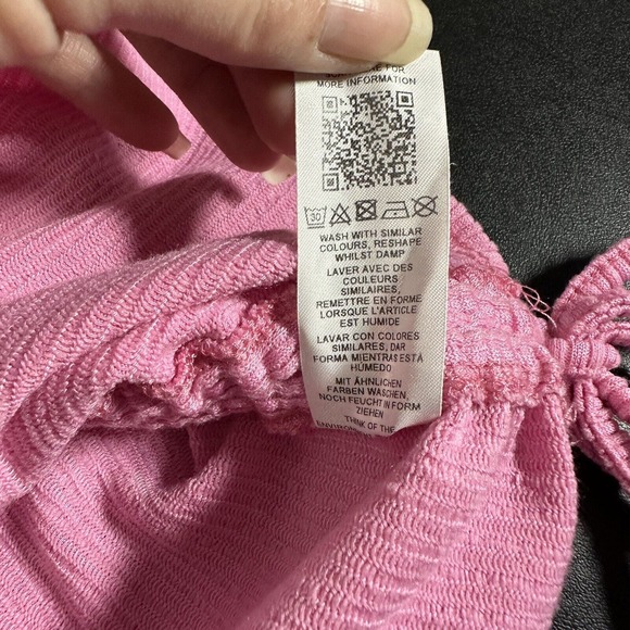 ASOS DESIGN Ribbed Sleeveless Pink Crop top with ruched sides size 4 - Picture 7 of 8